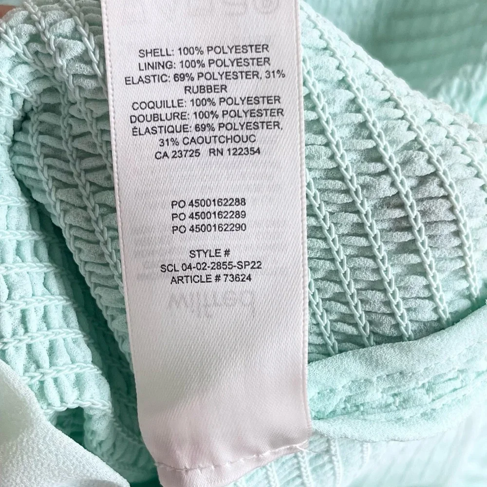 Aritzia Wilfred Pale Mint Smocked Chiffon Ruffle Temptest Top Cottagecore